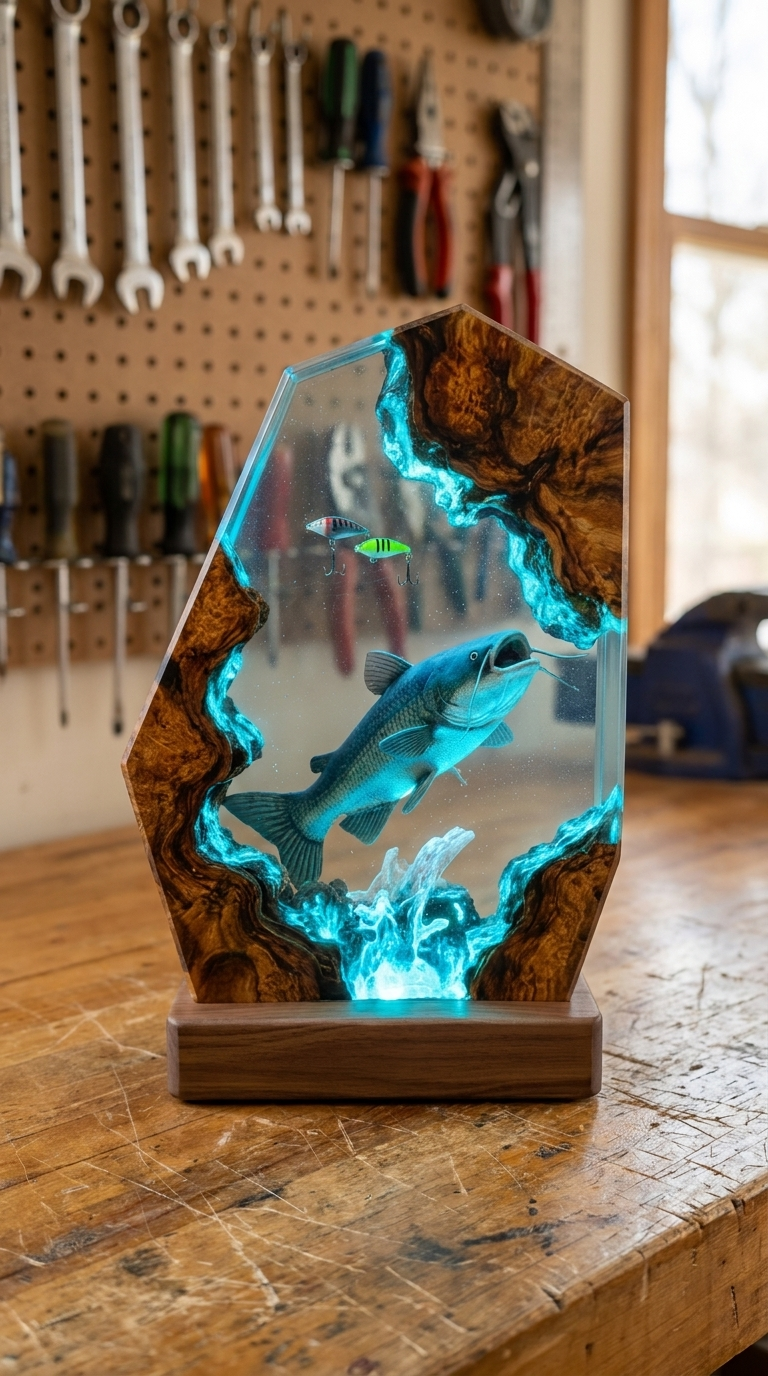 Sharon's Fishing Resin Lamp